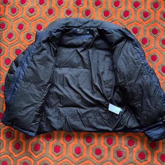 MAKE OFFER RL/250 Polo by Ralph Lauren Men's Black and Navy Puffer Jacket Medium - Picture 6 of 13